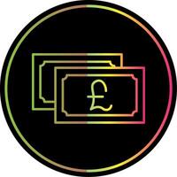 Pound Currency Line Gradient Due Color Icon vector