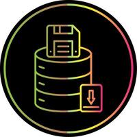 Save Data Line Gradient Due Color Icon vector