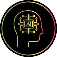 Artificial Intelligence Line Gradient Due Color Icon vector