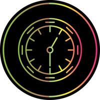 Wall Clock Line Gradient Due Color Icon vector