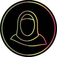 Hijab Line Gradient Due Color Icon vector