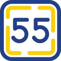 Fifty Five Line Two Color Icon vector