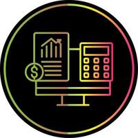 Accountant Line Gradient Due Color Icon vector