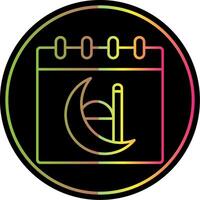 Calendar Line Gradient Due Color Icon vector