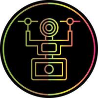Camera Drone Line Gradient Due Color Icon vector