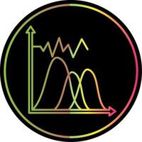 Wave Chart Line Gradient Due Color Icon vector