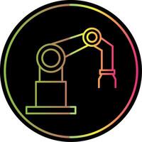 Robotic Arm Line Gradient Due Color Icon vector