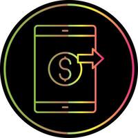 Send Money Line Gradient Due Color Icon vector