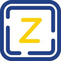 Letter z Line Two Color Icon vector