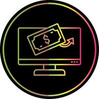 Cash Payment Line Gradient Due Color Icon vector
