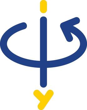 3d rotate y axis Line Two Color Icon vector