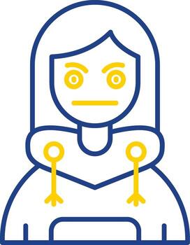 Embarrassed Line Two Color Icon vector