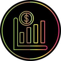 Line Chart Line Gradient Due Color Icon vector