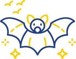 Bat Line Two Color  Icon vector