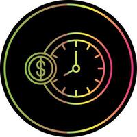 hora es dinero línea degradado debido color icono vector