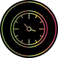 reloj línea degradado debido color icono vector