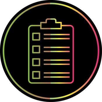 Tasks Line Gradient Due Color Icon vector