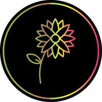 Flower Line Gradient Due Color Icon vector