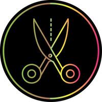 Scissors Line Gradient Due Color Icon vector