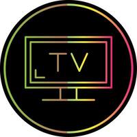 Tv Line Gradient Due Color Icon vector