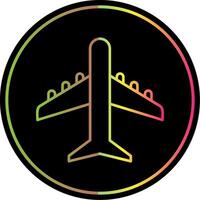 Plane Line Gradient Due Color Icon vector