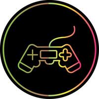 vídeo juego línea degradado debido color icono vector