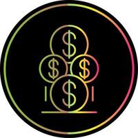 Coins Line Gradient Due Color Icon vector