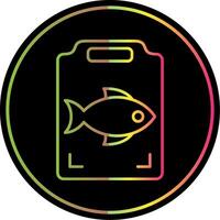 Fish Cooking Line Gradient Due Color Icon vector