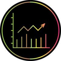 Line Chart Line Red Circle Icon vector