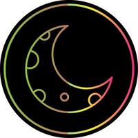medio Luna línea degradado debido color icono vector