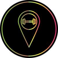 Gym Location Line Gradient Due Color Icon vector
