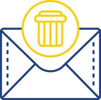 Dustbin Line Two Color Icon vector