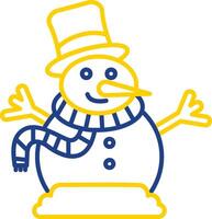 Snowman Line Two Color Icon vector