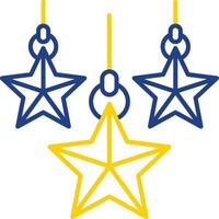 Christmas star Line Two Color  Icon vector