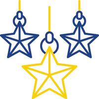 Christmas star Line Two Color  Icon vector