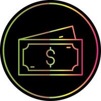 Dollar Line Gradient Due Color Icon vector