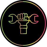 Labour Day Line Gradient Due Color Icon vector