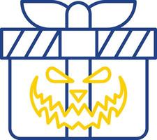 Gift Line Two Color  Icon vector