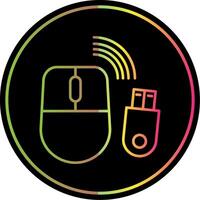 Wireless Mouse Line Gradient Due Color Icon vector