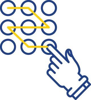 modelo bloquear línea dos color icono vector