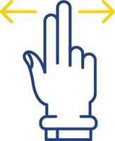 Two Fingers Horizontal Scroll Line Two Color  Icon vector