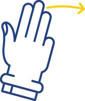 Three Fingers Right Line Two Color  Icon vector