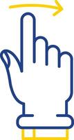 Swipe Right Line Two Color  Icon vector