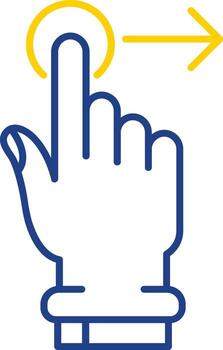 Tap and Move Right Line Two Color Icon vector