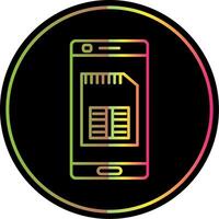 Phone Sim Card Line Gradient Due Color Icon vector