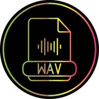 Wav Format Line Gradient Due Color Icon vector