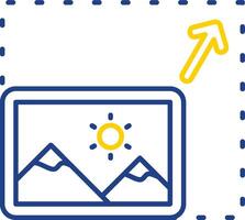 Resize Line Two Color  Icon vector