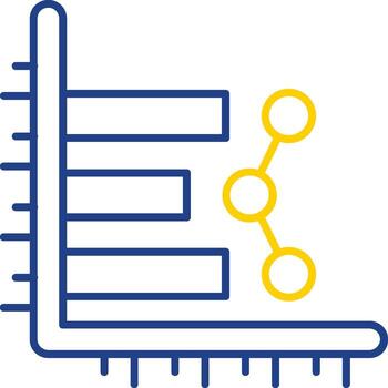 Bar chart Line Two Color  Icon vector