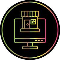 Online Shopping Line Gradient Due Color Icon vector