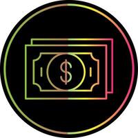 Dollar Line Gradient Due Color Icon vector